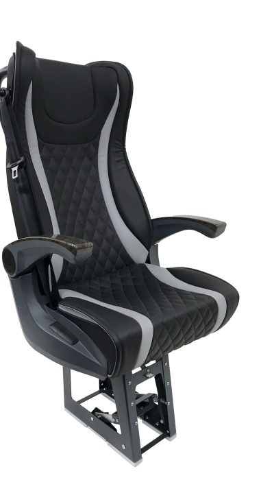 luxury seat in black and grey for bus