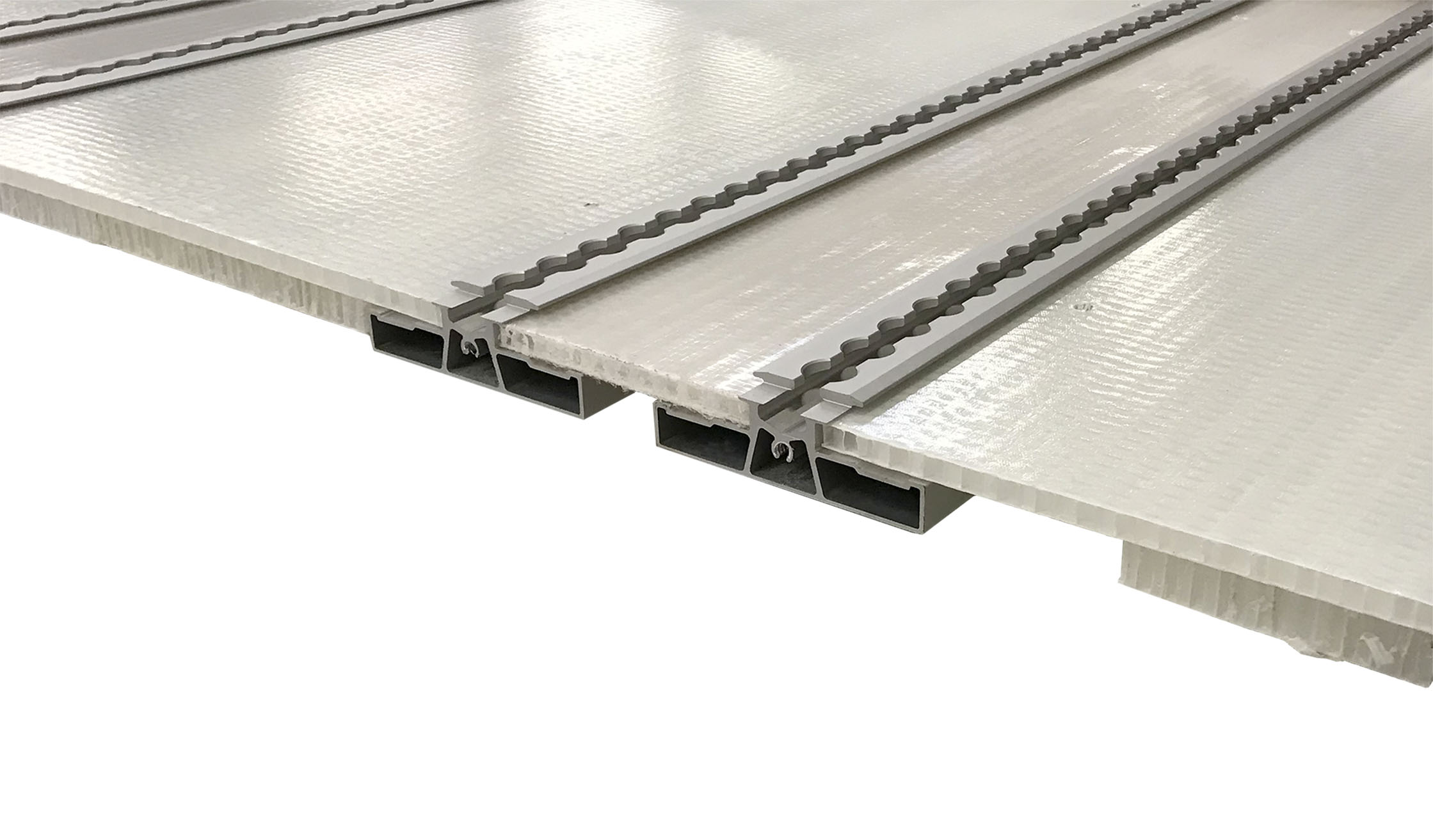 Vehicle floor in Aluminum and Composit