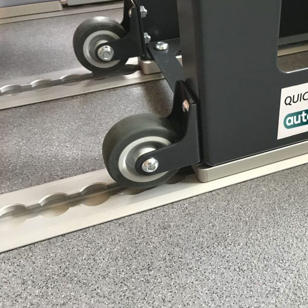 Wheeles for bus seat leg